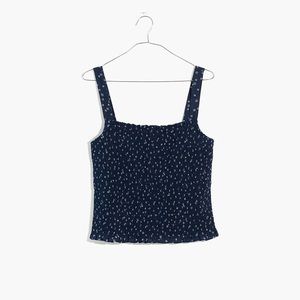 NEW with Tag- Madewell Lucie Smocked Tank Top in Bandana Flower Size S